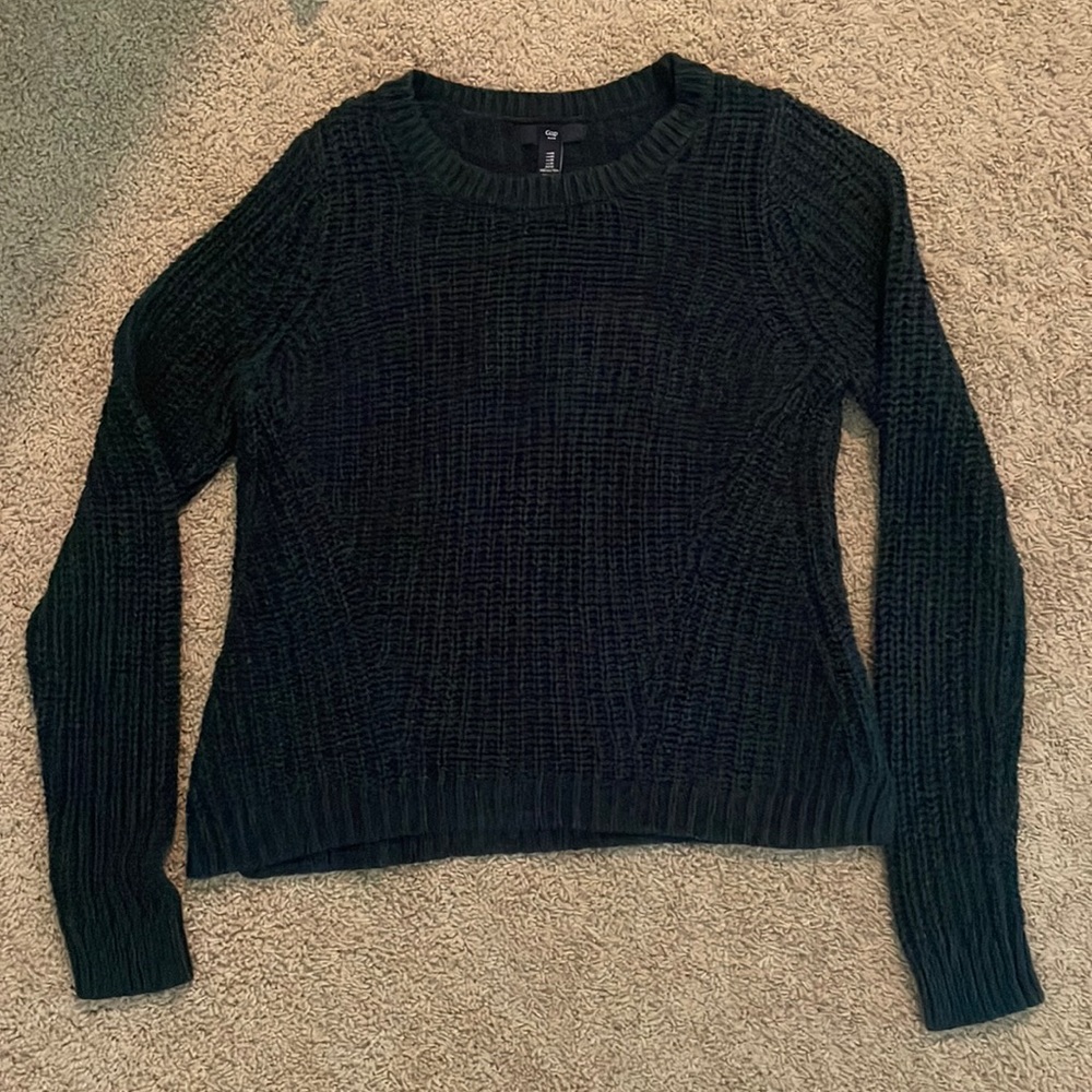 blue knit sweater